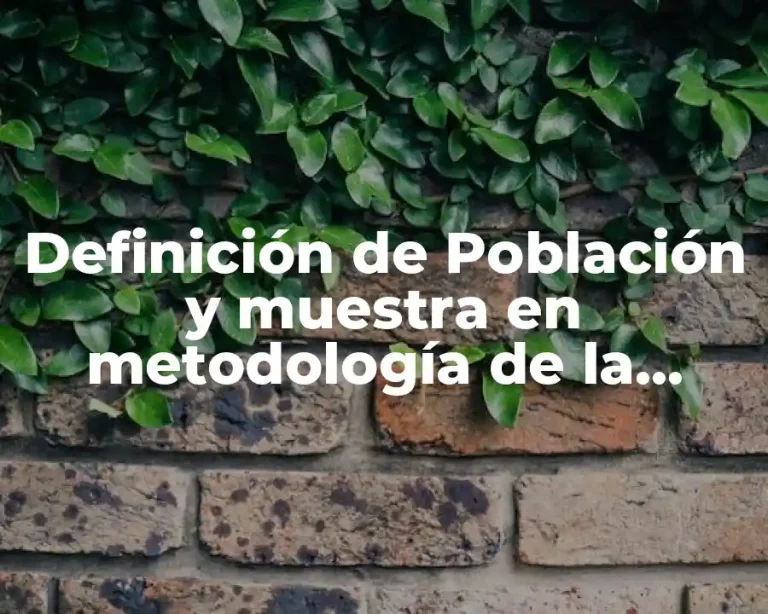 Definición de Población y muestra en metodología de la investigación