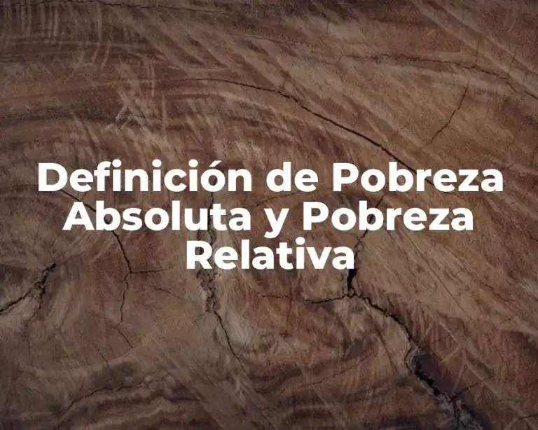Definición de Pobreza Absoluta y Pobreza Relativa