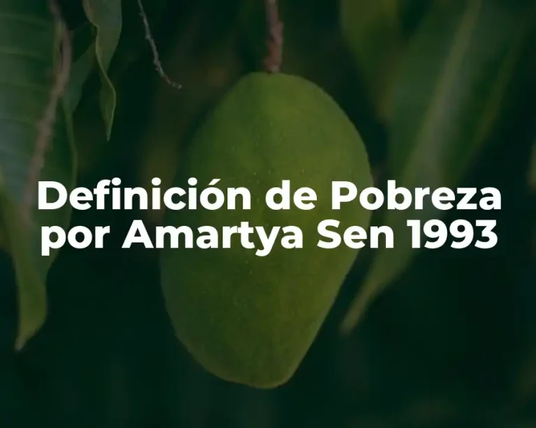 Definición de Pobreza por Amartya Sen 1993