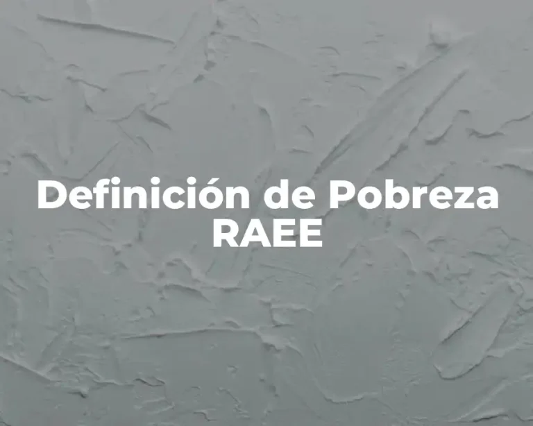 Definición de Pobreza RAEE