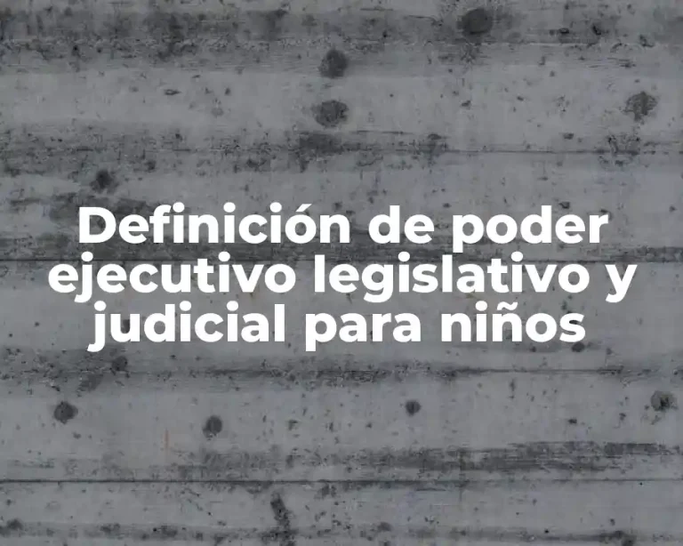 Definición de poder ejecutivo legislativo y judicial para niños