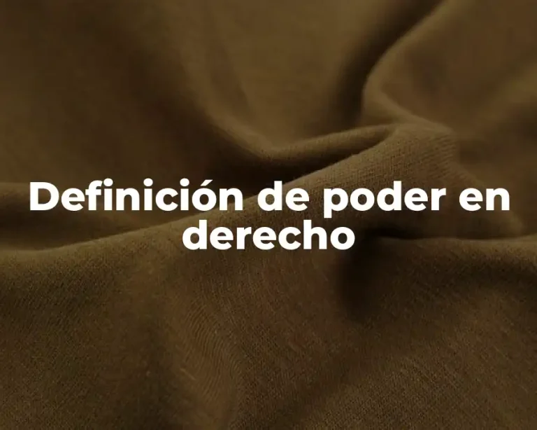 Definición de poder en derecho