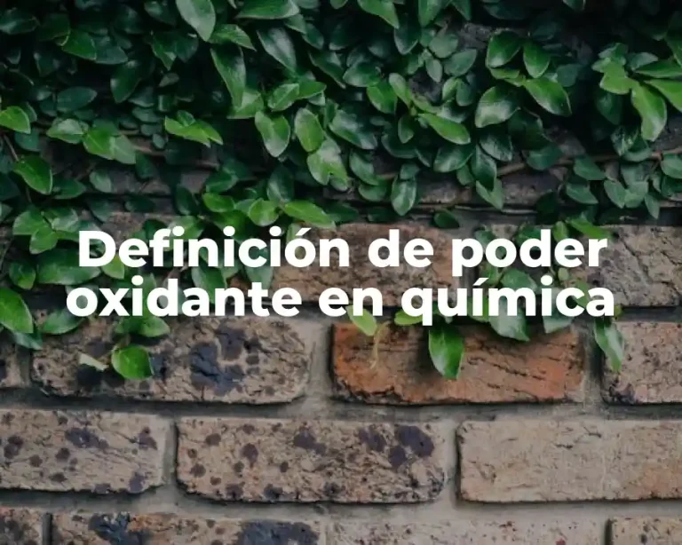 Definición de poder oxidante en química