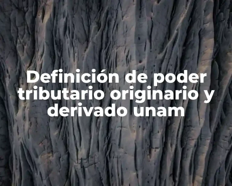 Definición de poder tributario originario y derivado unam