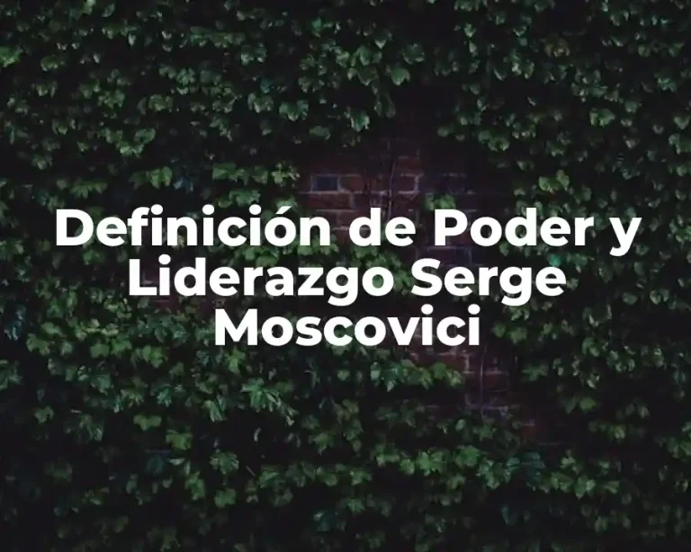 Definición de Poder y Liderazgo Serge Moscovici