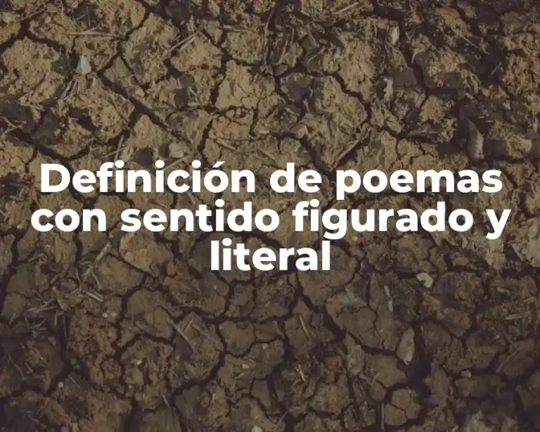 Definición de poemas con sentido figurado y literal