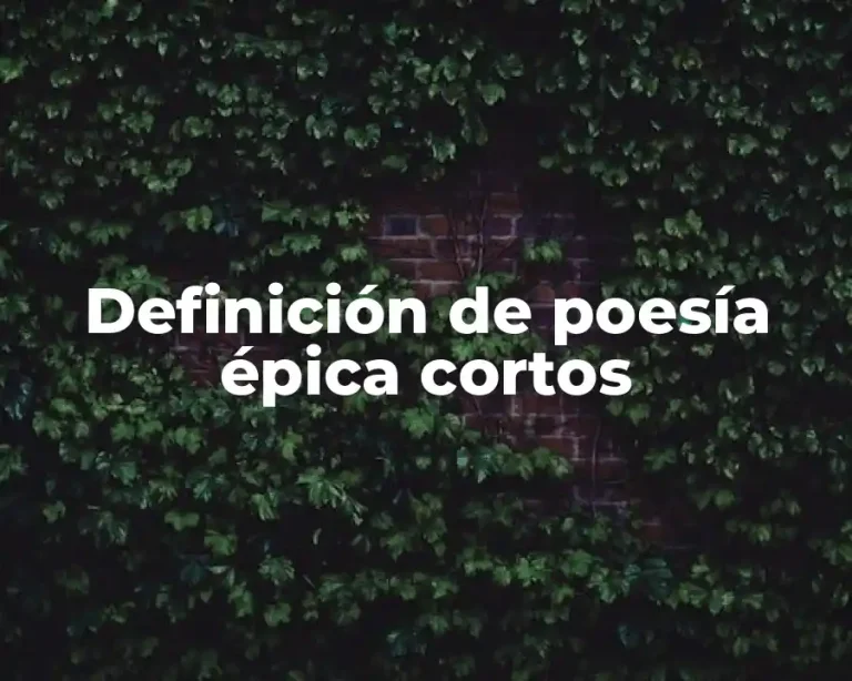 Definición de poesía épica cortos