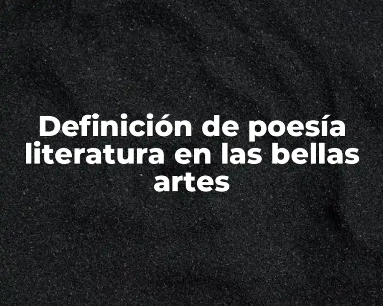 Definición de poesía literatura en las bellas artes