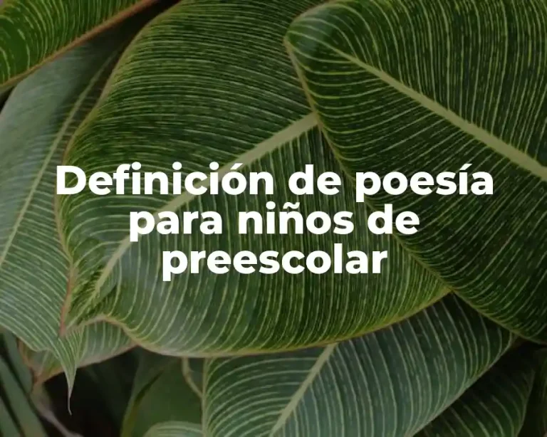 Definición de poesía para niños de preescolar