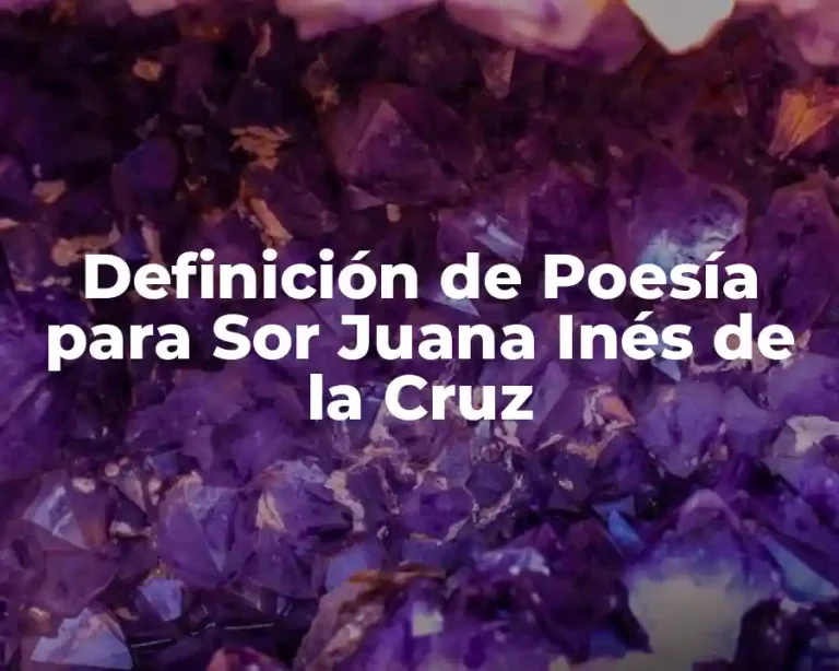 Definición de Poesía para Sor Juana Inés de la Cruz