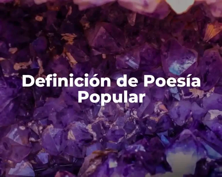 Definición de Poesía Popular