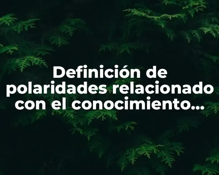 Definición de polaridades relacionado con el conocimiento científico