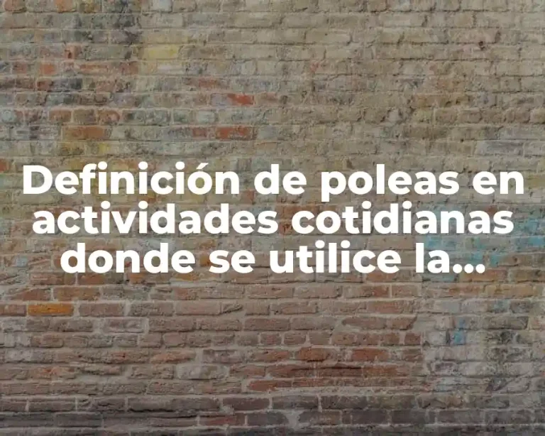 Definición de poleas en actividades cotidianas donde se utilice la polea