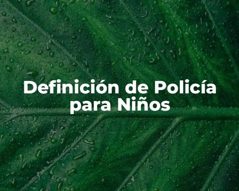 Definición de Policía para Niños