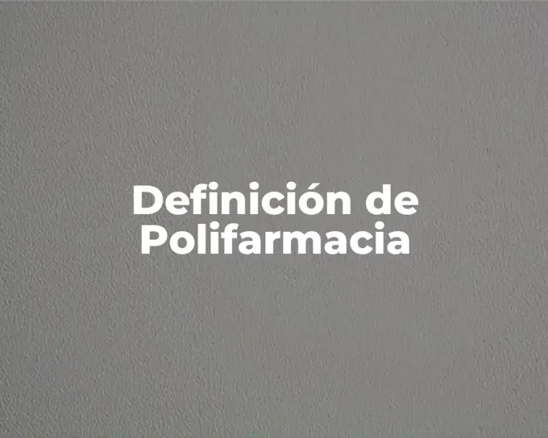 Definición de Polifarmacia