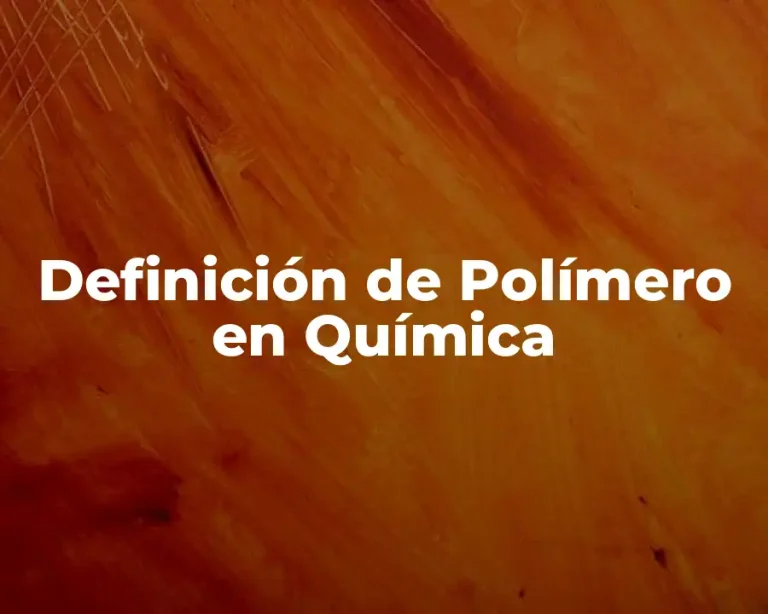 Definición de Polímero en Química