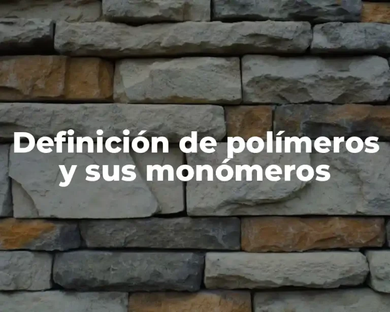 Definición de polímeros y sus monómeros