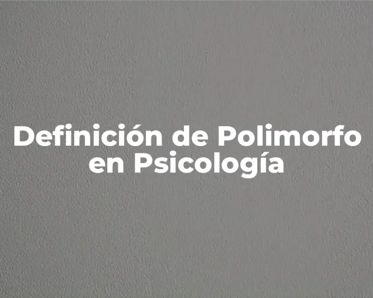 Definición de Polimorfo en Psicología