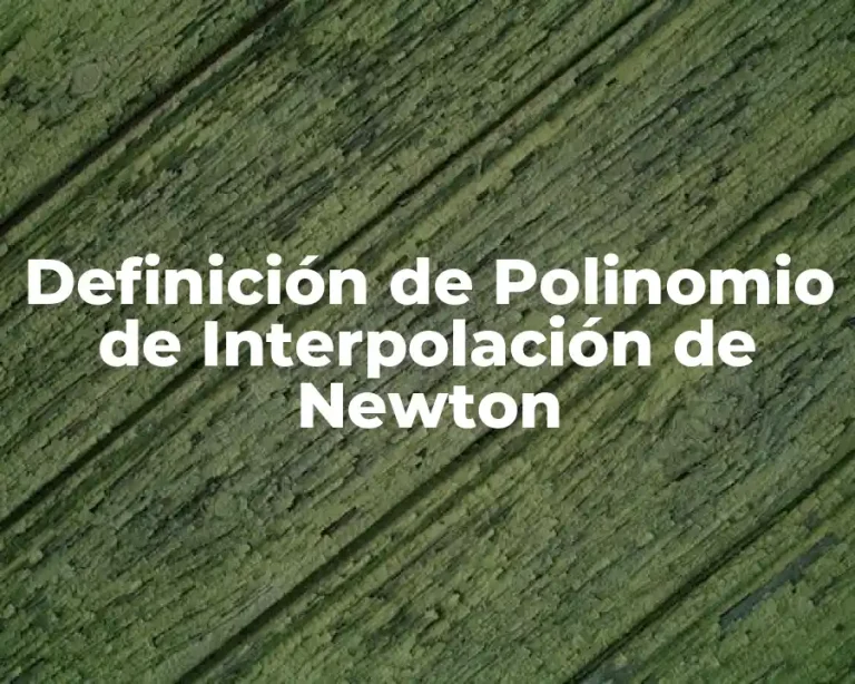 Definición de Polinomio de Interpolación de Newton