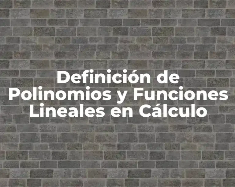 Definición de Polinomios y Funciones Lineales en Cálculo