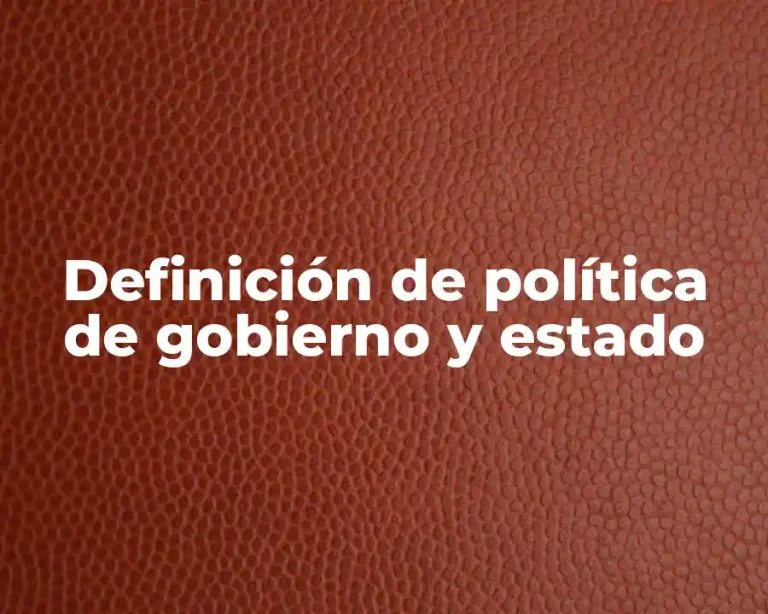 Definición de política de gobierno y estado