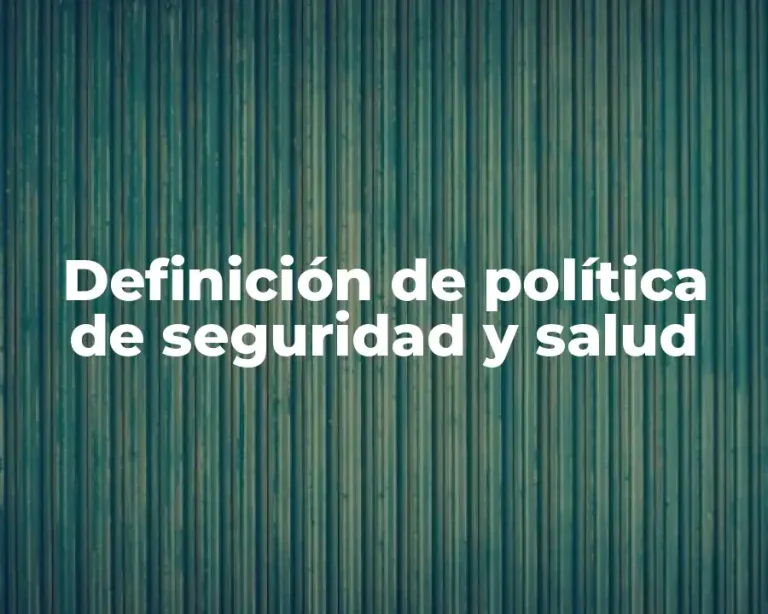 Definición de política de seguridad y salud