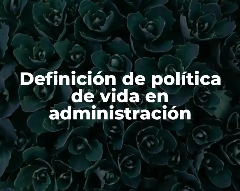 Definición de política de vida en administración