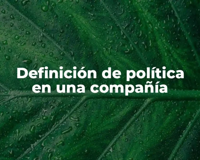 Definición de política en una compañía