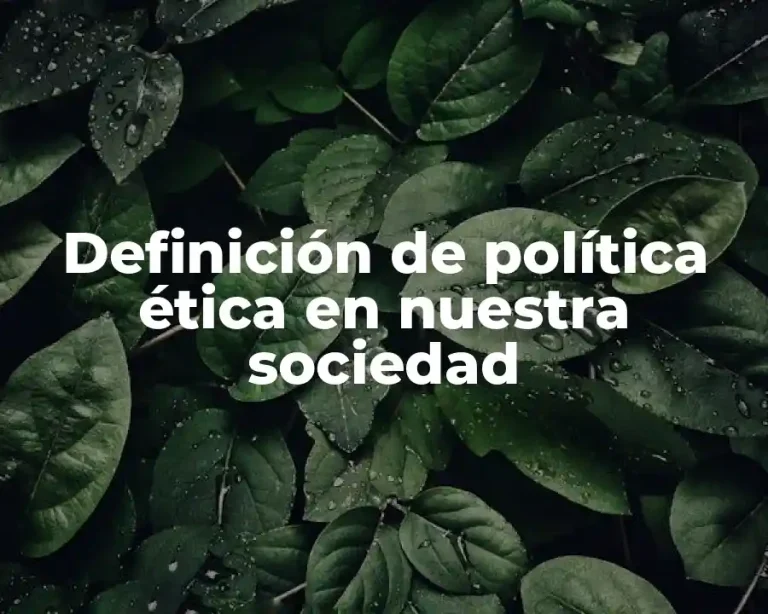 Definición de política ética en nuestra sociedad