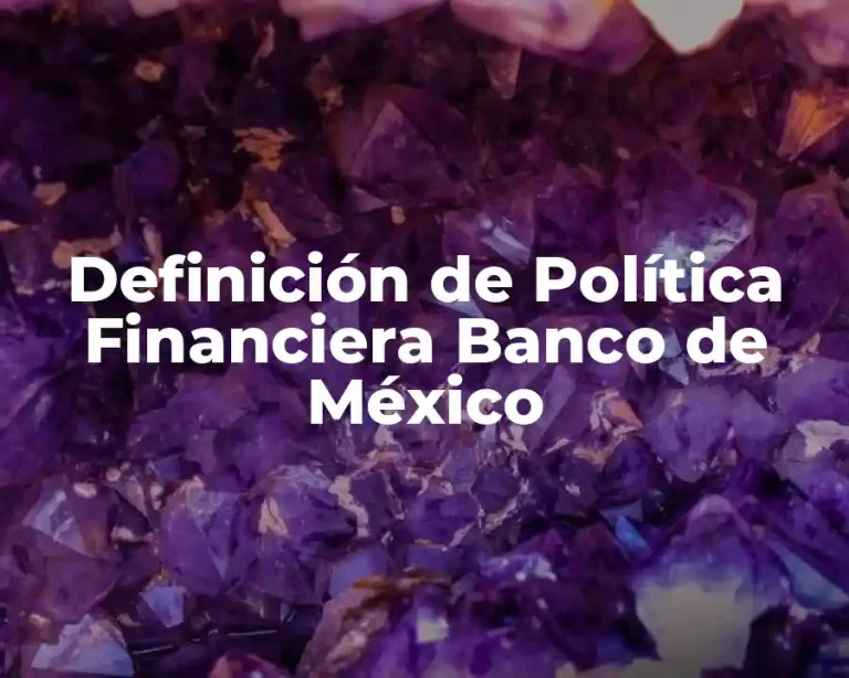 Definición de Política Financiera Banco de México