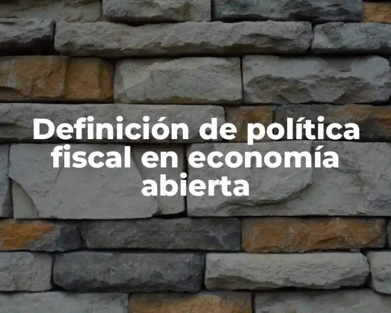 Definición de política fiscal en economía abierta