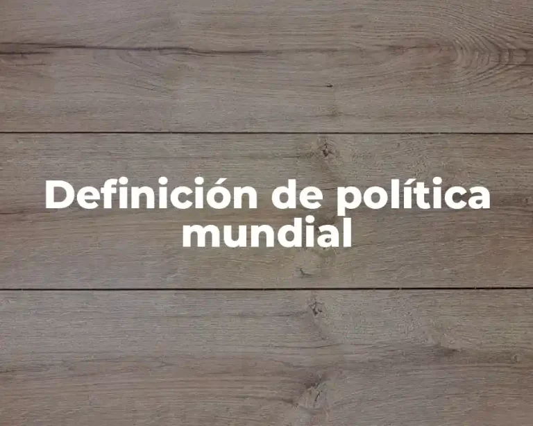 Definición de política mundial