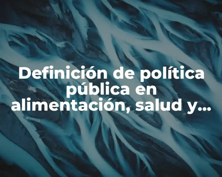 Definición de política pública en alimentación, salud y nutrición