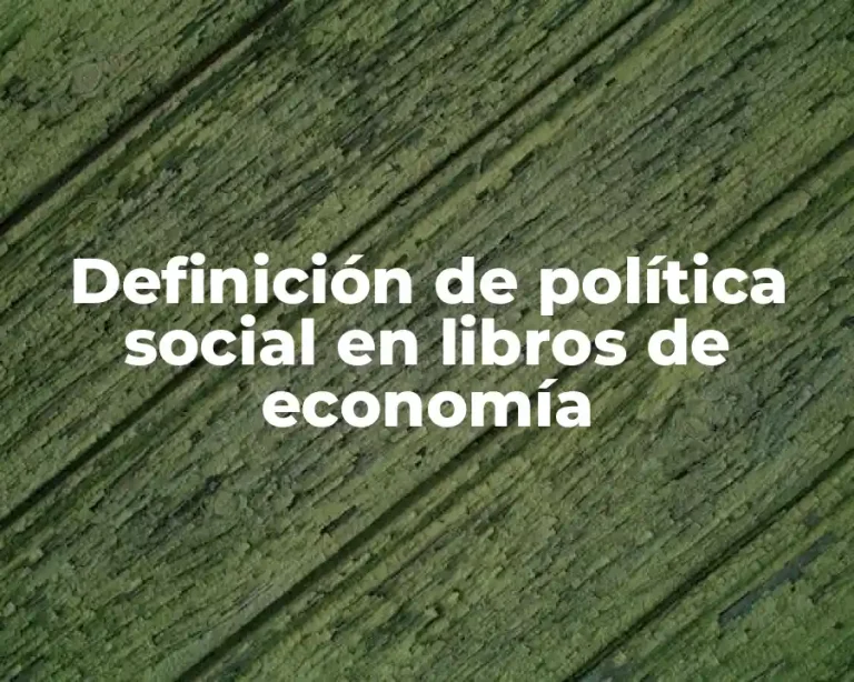 Definición de política social en libros de economía