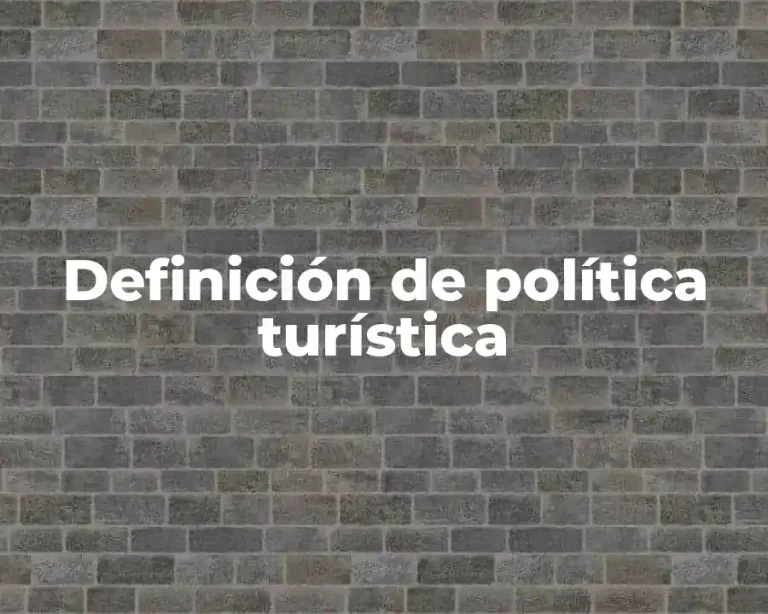 Definición de política turística