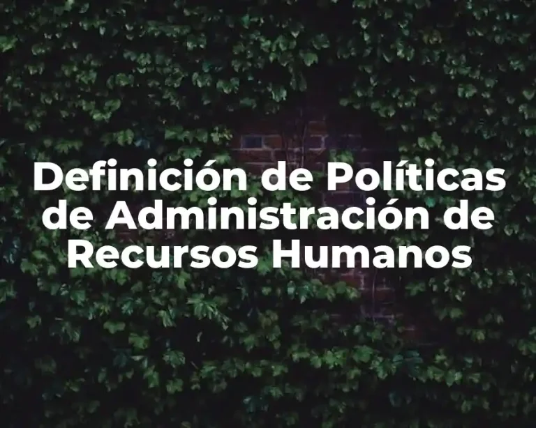 Definición de Políticas de Administración de Recursos Humanos