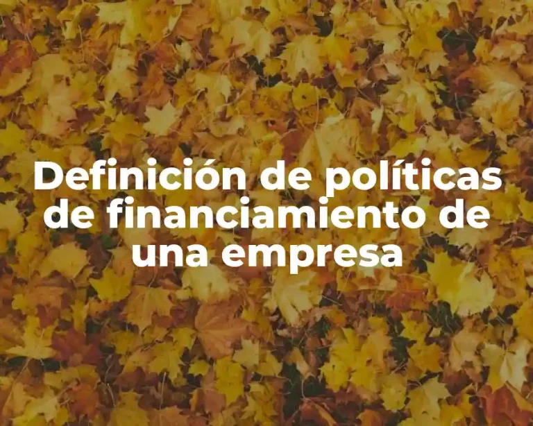 Definición de políticas de financiamiento de una empresa