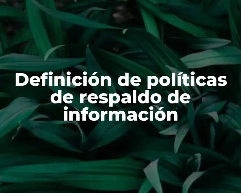 Definición de políticas de respaldo de información