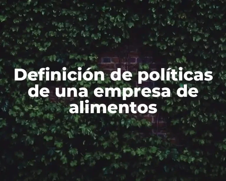Definición de políticas de una empresa de alimentos