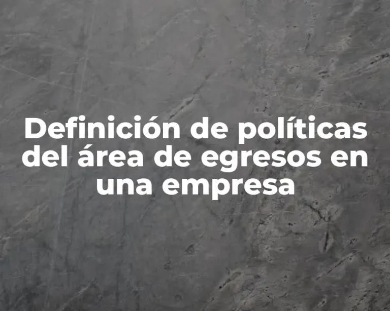 Definición de políticas del área de egresos en una empresa