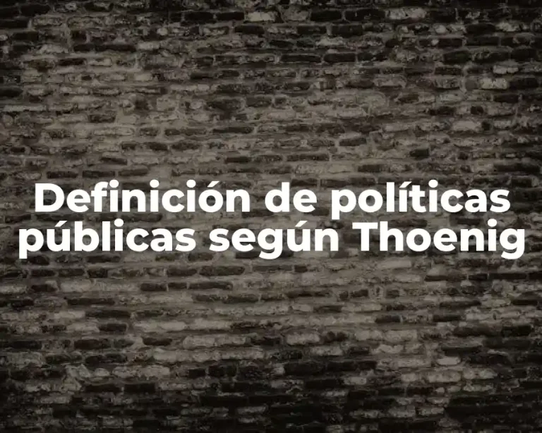 Definición de políticas públicas según Thoenig