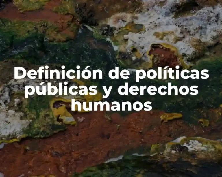 Definición de políticas públicas y derechos humanos