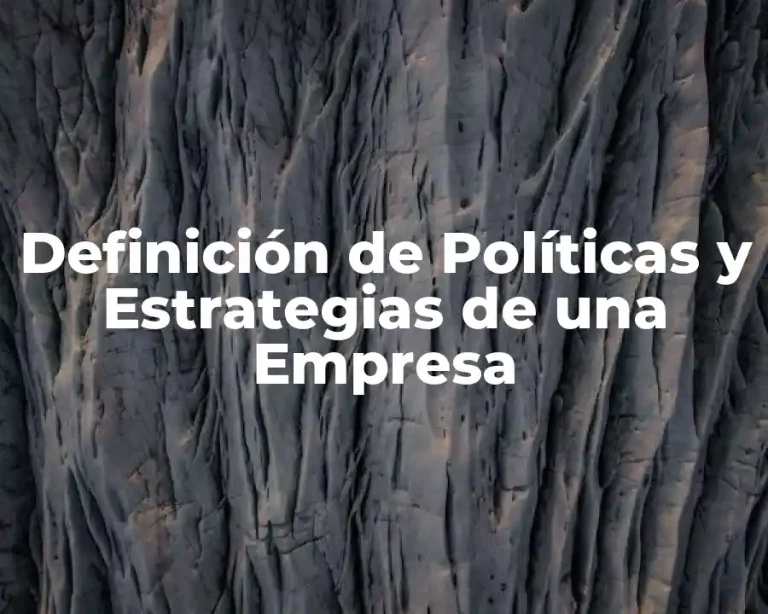 Definición de Políticas y Estrategias de una Empresa