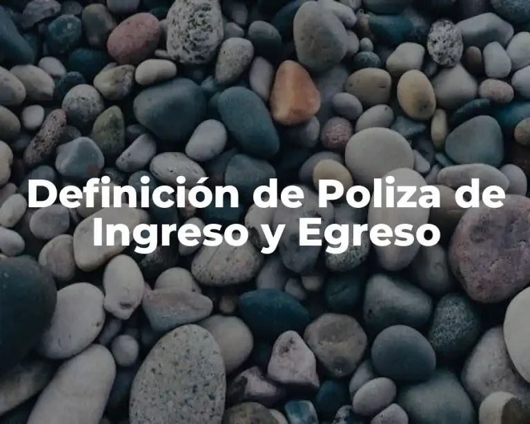 Definición de Poliza de Ingreso y Egreso