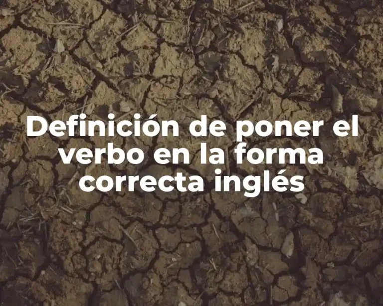 Definición de poner el verbo en la forma correcta inglés