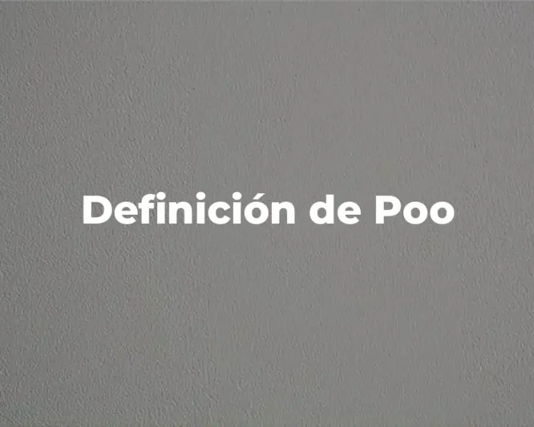 Definición de Poo