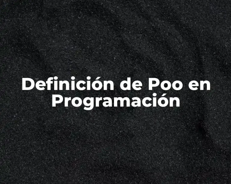 Definición de Poo en Programación