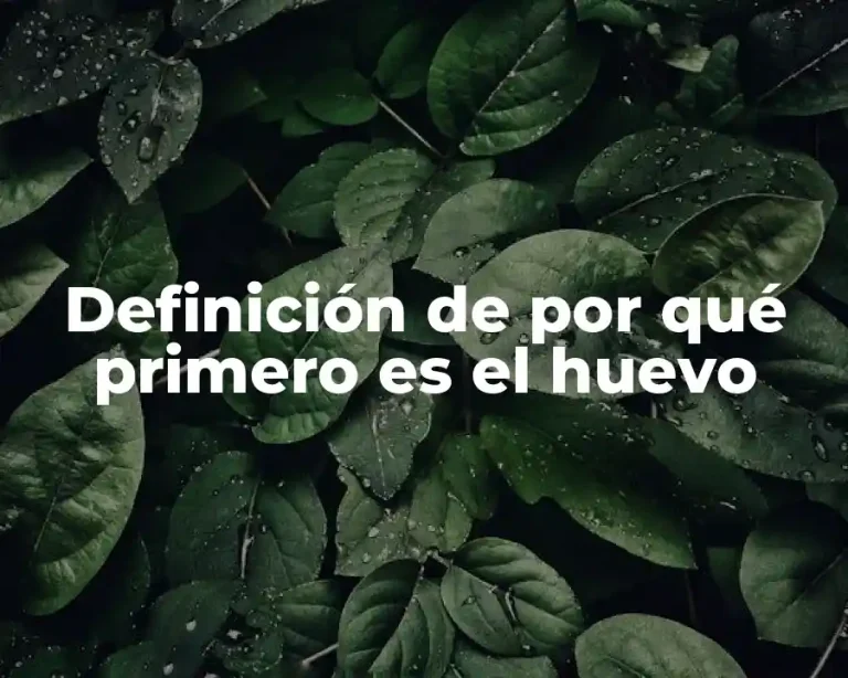 Definición de por qué primero es el huevo