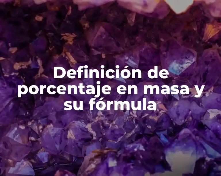 Definición de porcentaje en masa y su fórmula