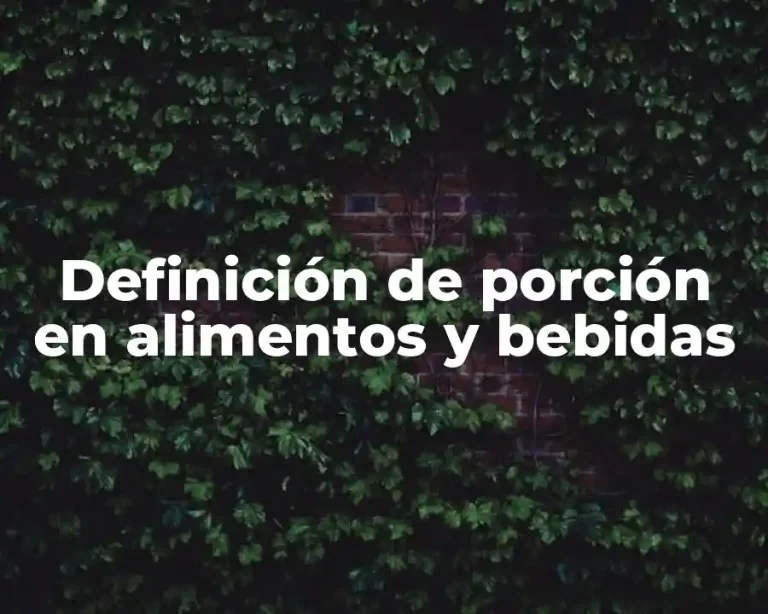 Definición de porción en alimentos y bebidas